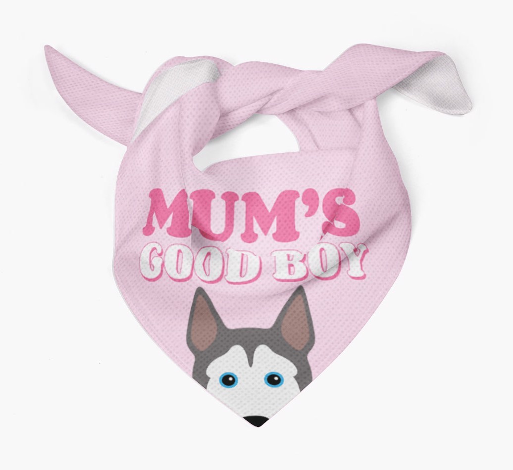 'Mum's Good Boy' - Personalised {breedFullName} Bandana