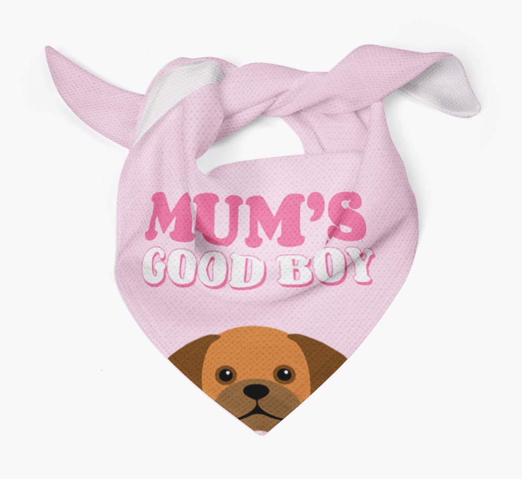 'Mum's Good Boy' - Personalised {breedFullName} Bandana