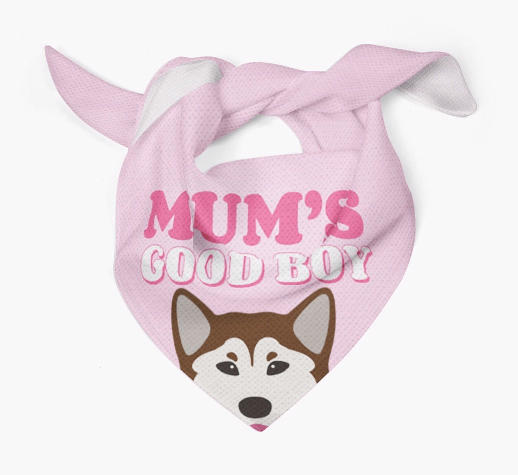 'Mum's Good Boy' - Personalised {breedFullName} Bandana