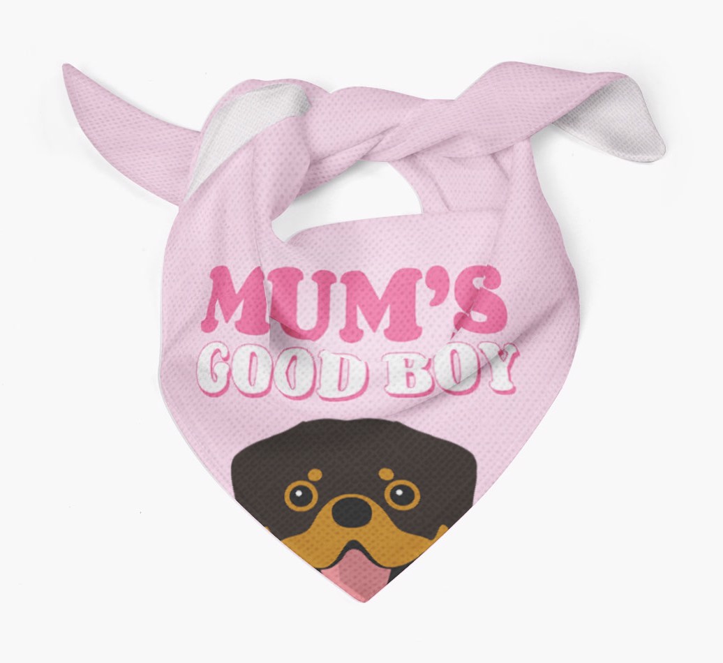 'Mum's Good Boy' - Personalised {breedFullName} Bandana