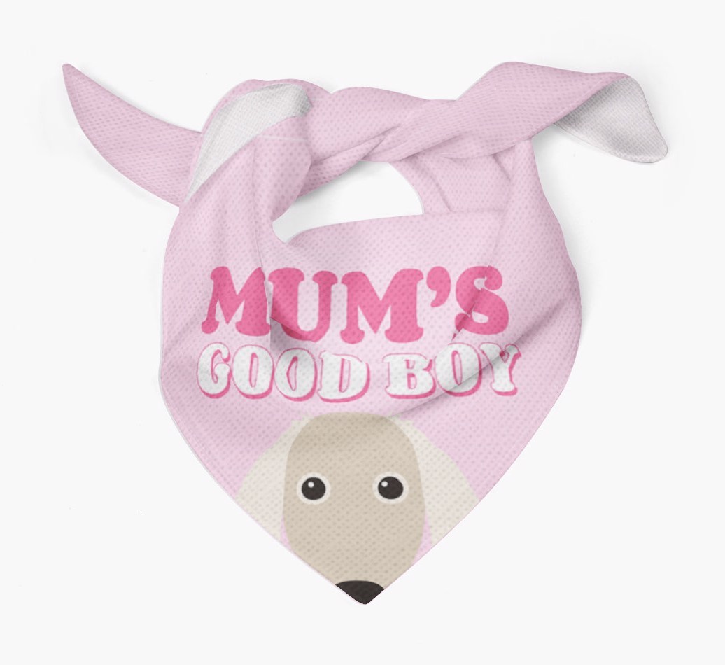 'Mum's Good Boy' - Personalised {breedFullName} Bandana