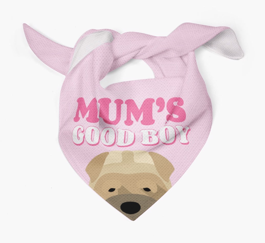 'Mum's Good Boy' - Personalised {breedFullName} Bandana