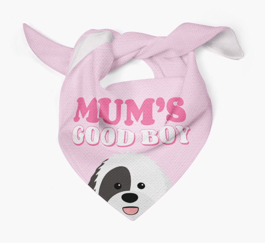 'Mum's Good Boy' - Personalised {breedFullName} Bandana