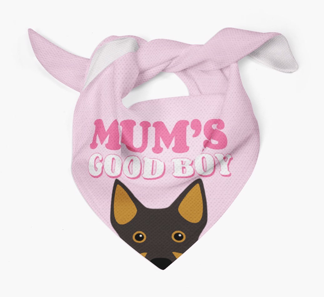 'Mum's Good Boy' - Personalised {breedFullName} Bandana