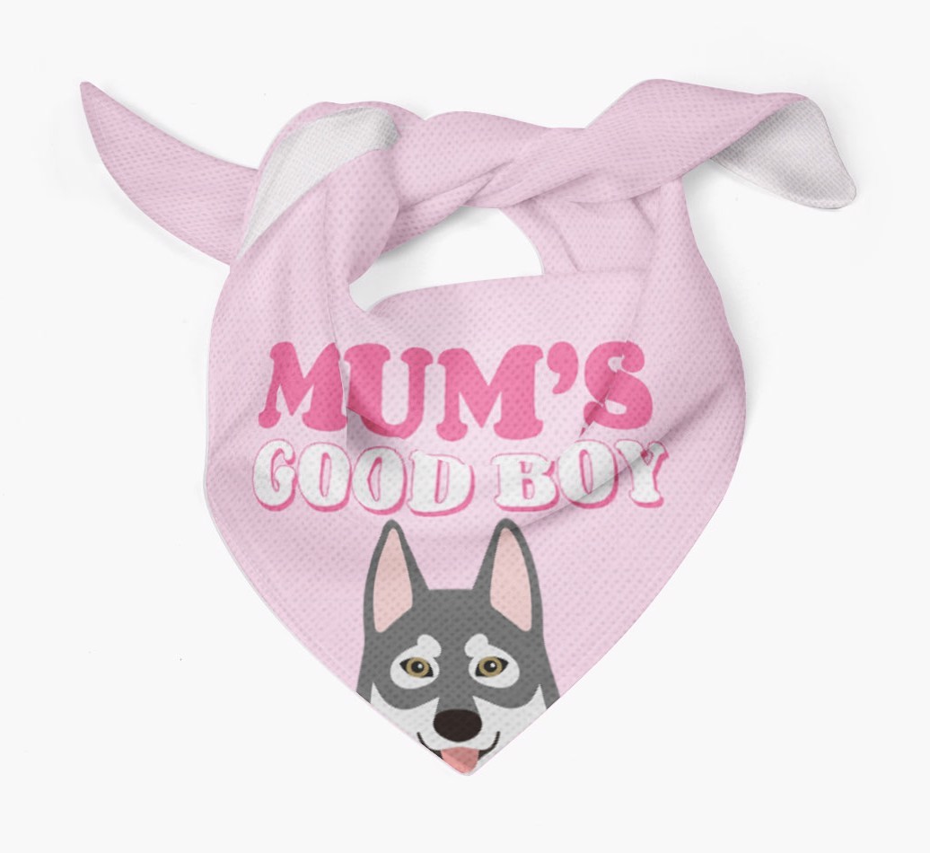 'Mum's Good Boy' - Personalised {breedFullName} Bandana