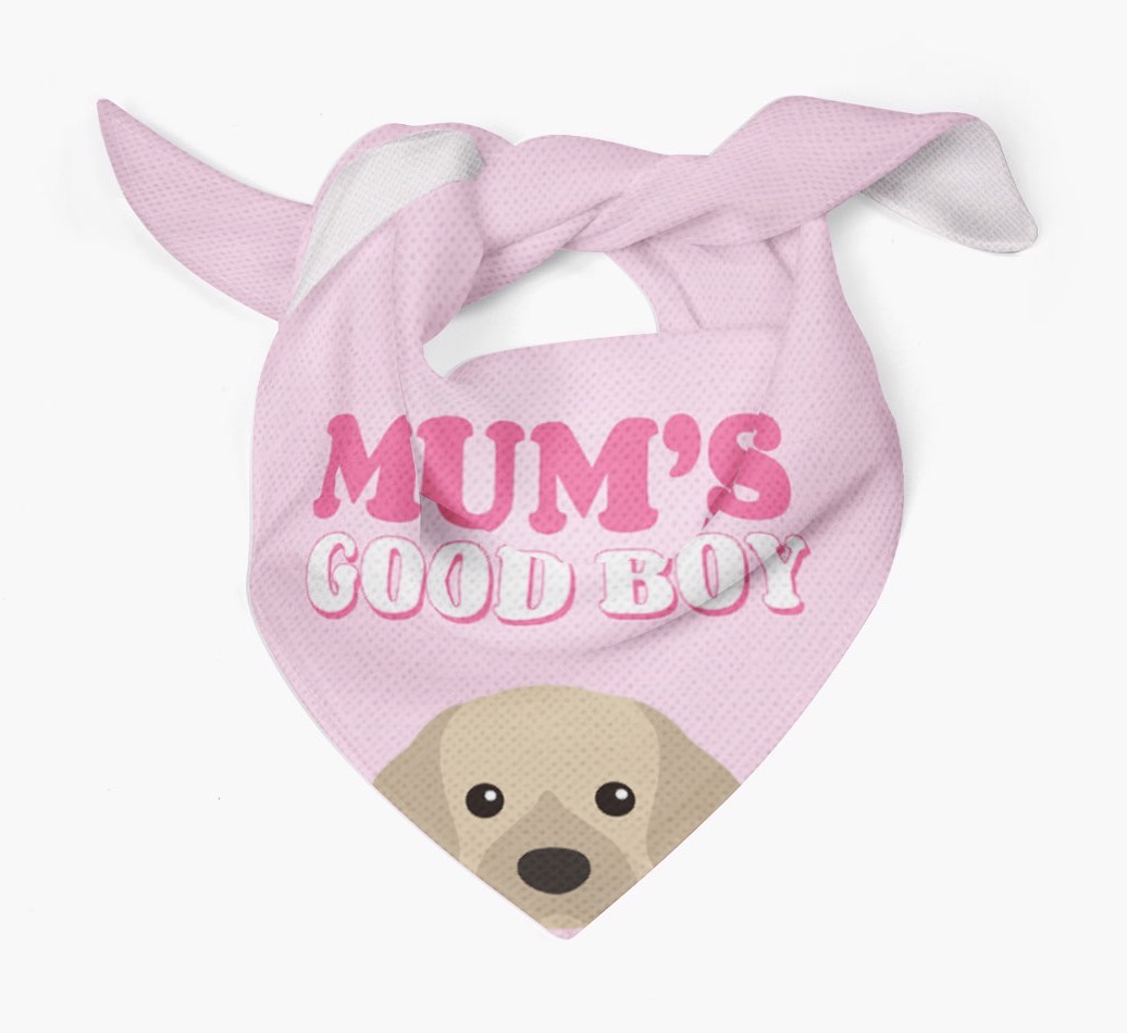 'Mum's Good Boy' - Personalised {breedFullName} Bandana
