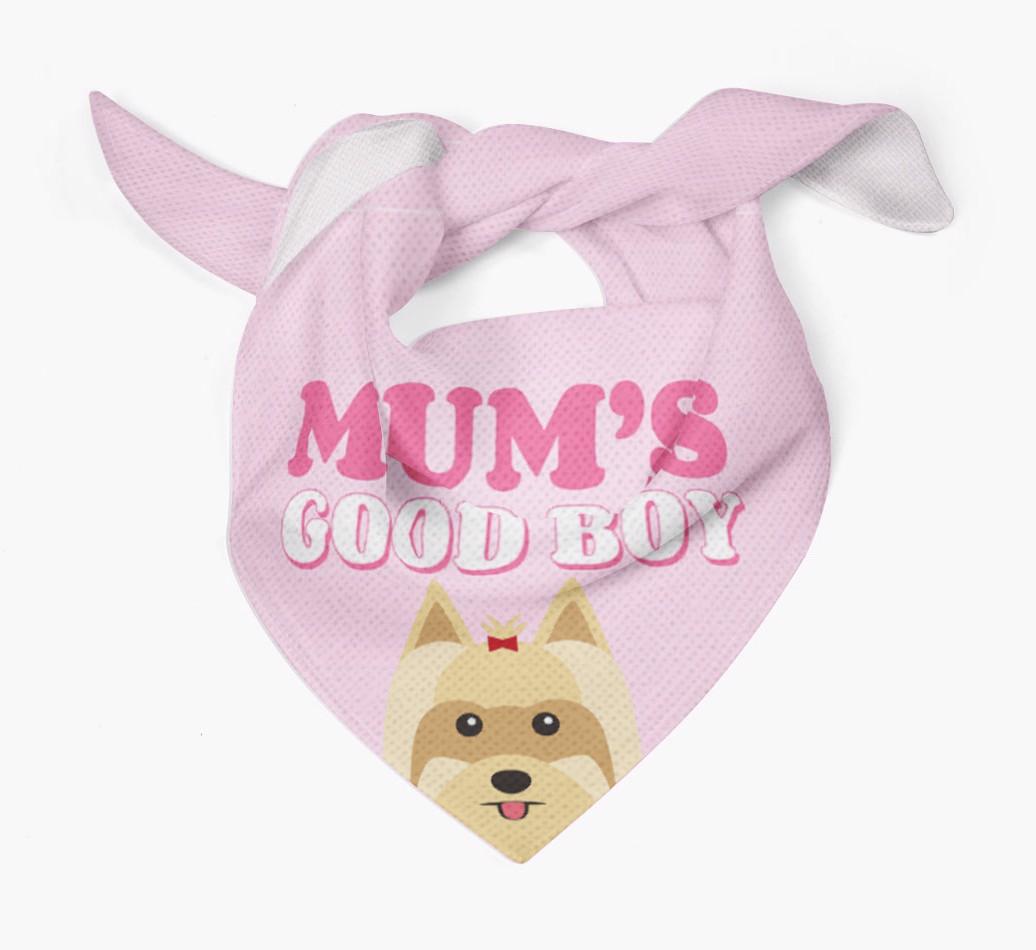 'Mum's Good Boy' - Personalised {breedFullName} Bandana