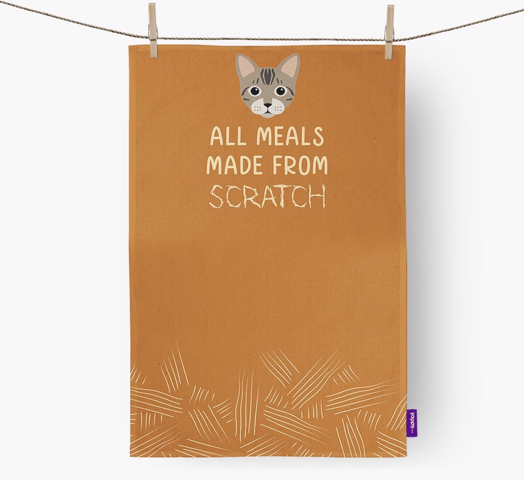 'Made From Scratch' - Personalised {breedCommonName} Tea Towel