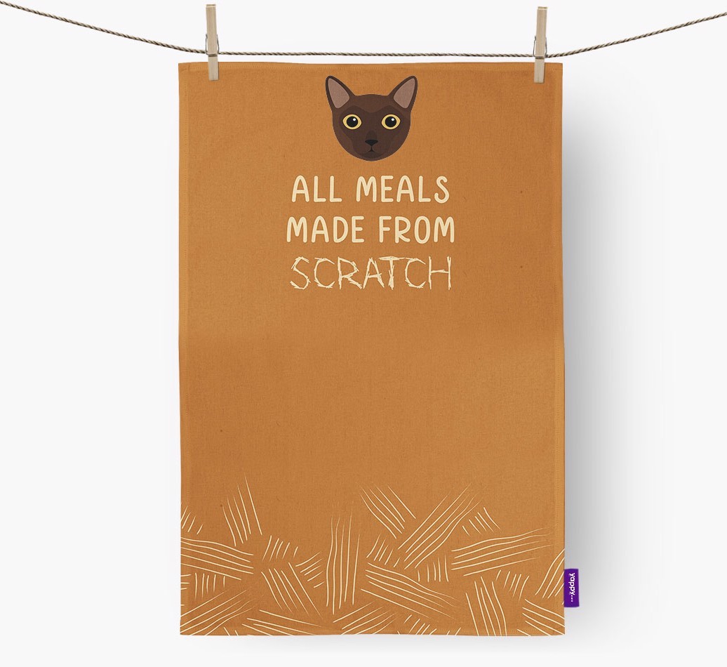 'Made From Scratch' - Personalised {breedCommonName} Tea Towel