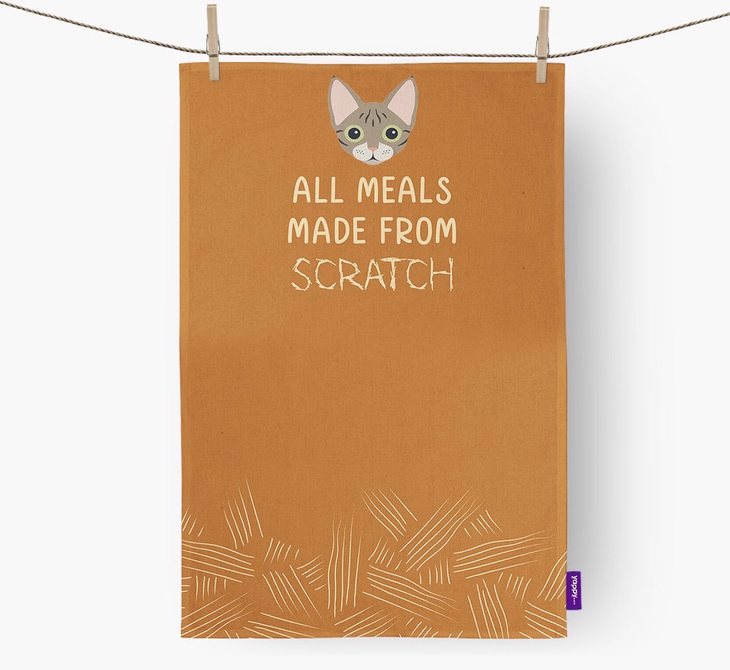 'Made From Scratch' - Personalised {breedCommonName} Tea Towel