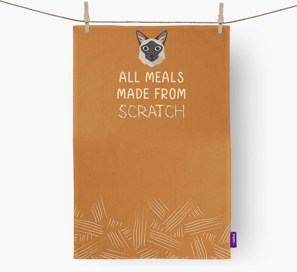 'Made From Scratch' - Personalised {breedCommonName} Tea Towel