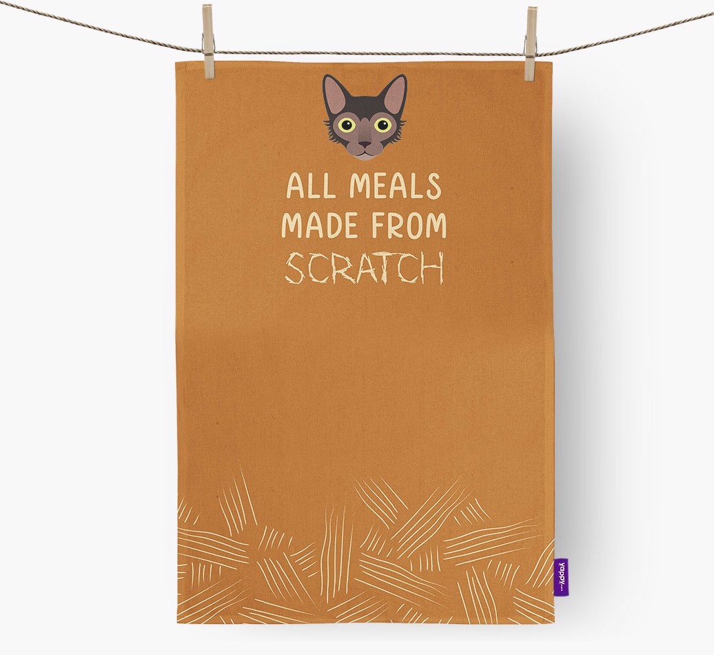 'Made From Scratch' - Personalised {breedCommonName} Tea Towel