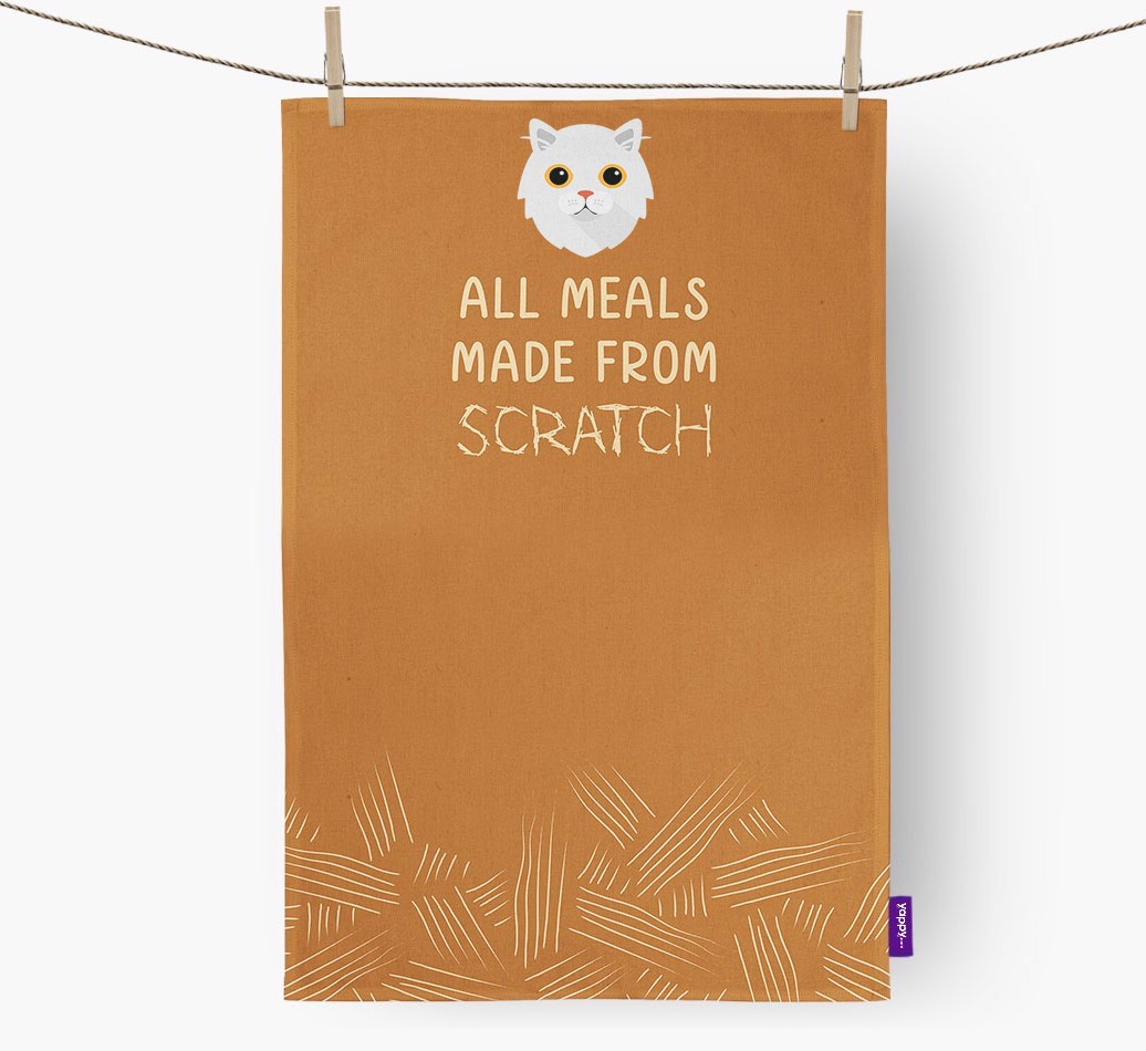 'Made From Scratch' - Personalised {breedCommonName} Tea Towel
