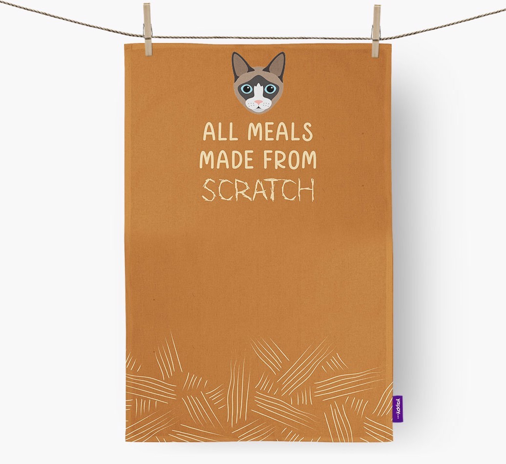 'Made From Scratch' - Personalised {breedCommonName} Tea Towel