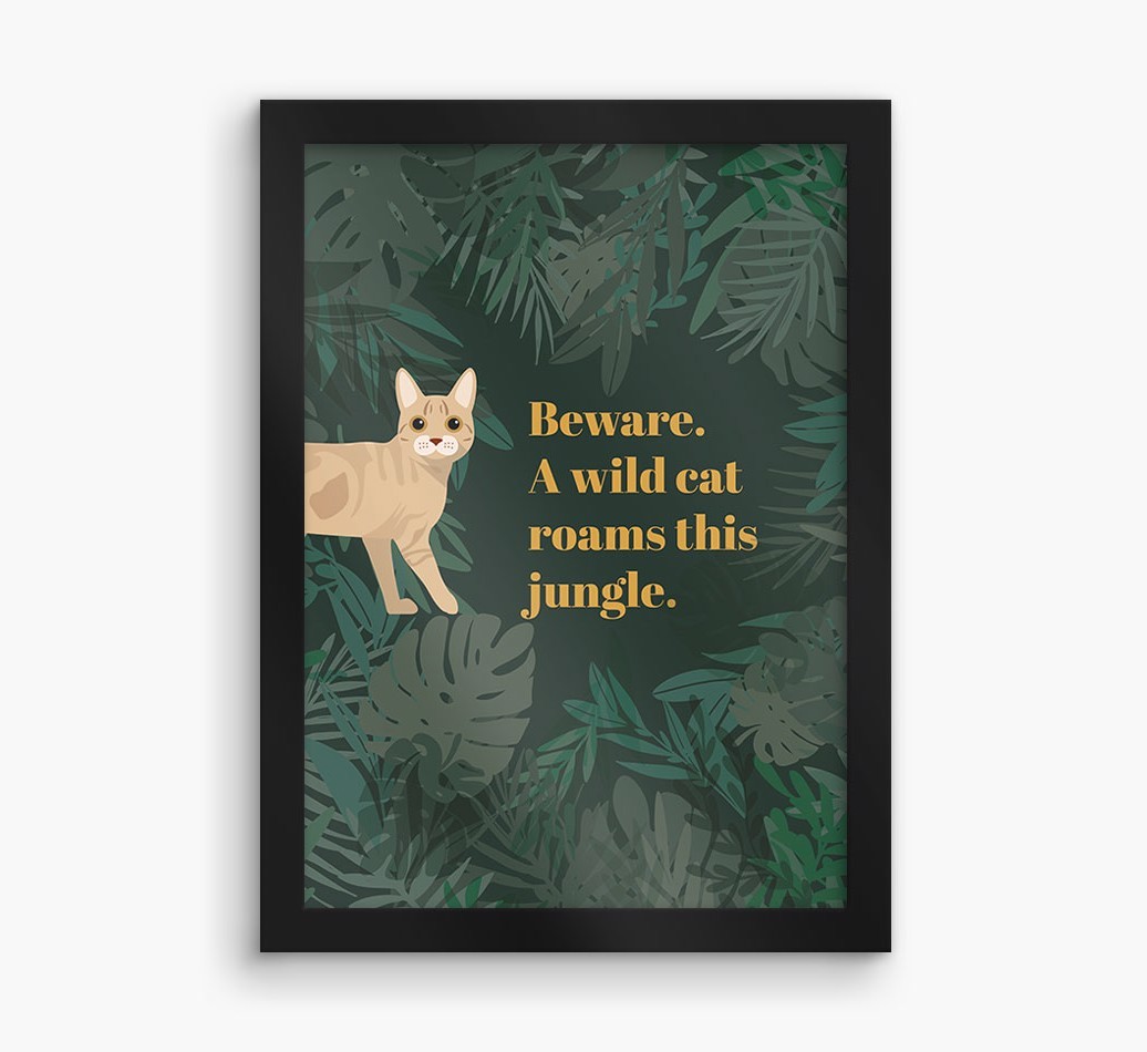'Wild Cat' - Personalised {breedCommonName} Framed Print