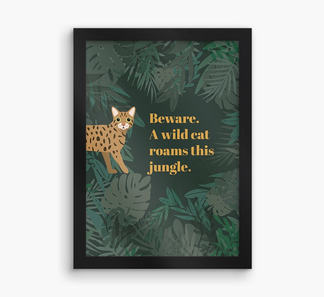 'Wild Cat' - Personalised {breedCommonName} Framed Print