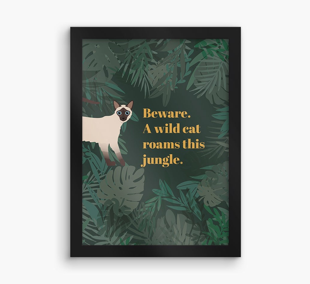 'Wild Cat' - Personalised {breedCommonName} Framed Print