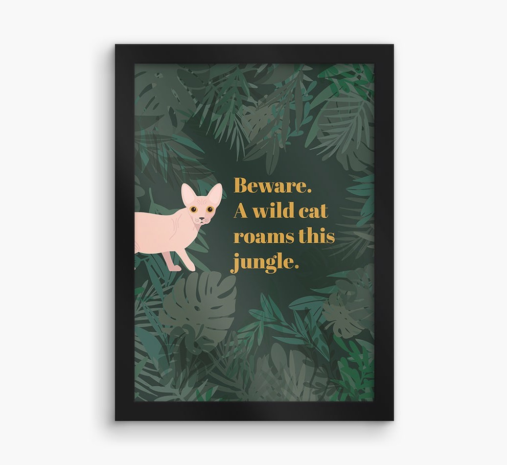 'Wild Cat' - Personalised {breedCommonName} Framed Print