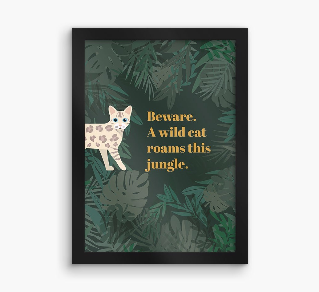 'Wild Cat' - Personalised {breedCommonName} Framed Print