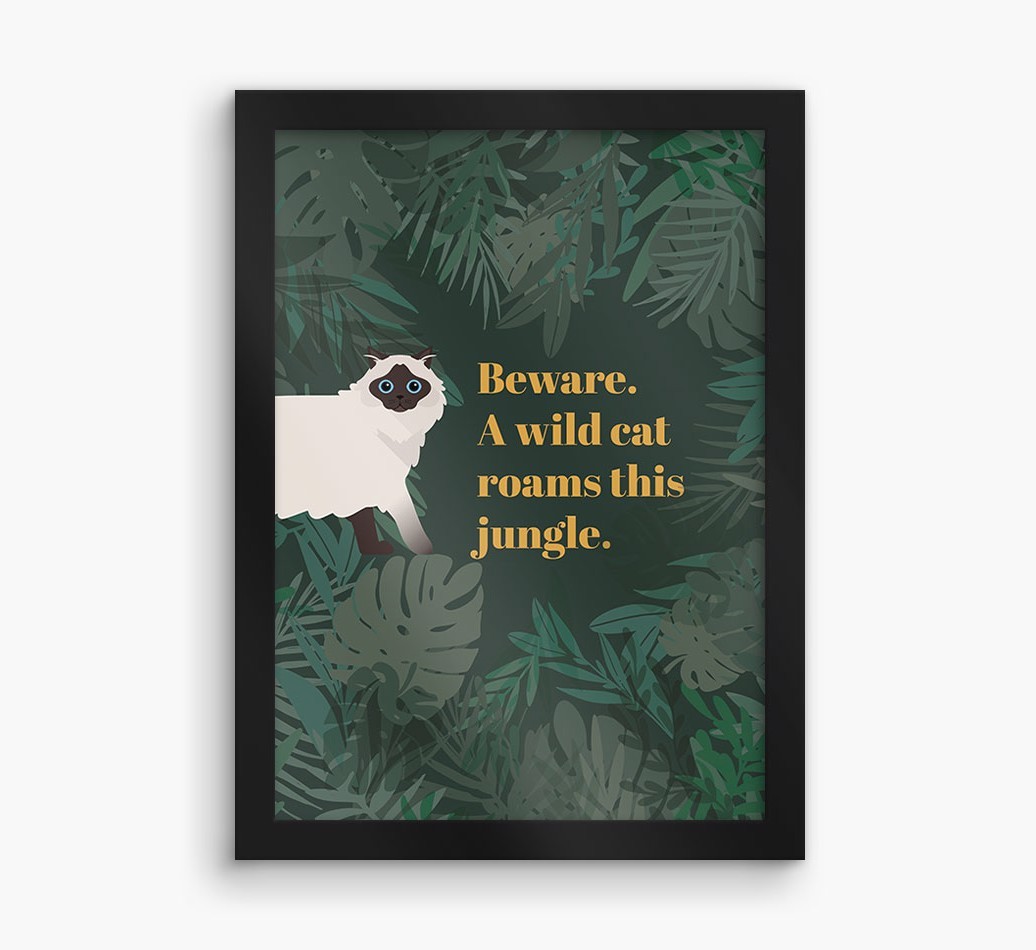 'Wild Cat' - Personalised {breedCommonName} Framed Print