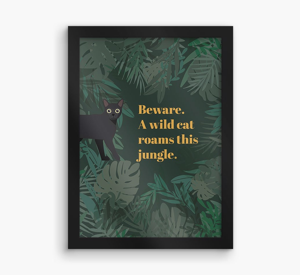 'Wild Cat' - Personalised {breedCommonName} Framed Print