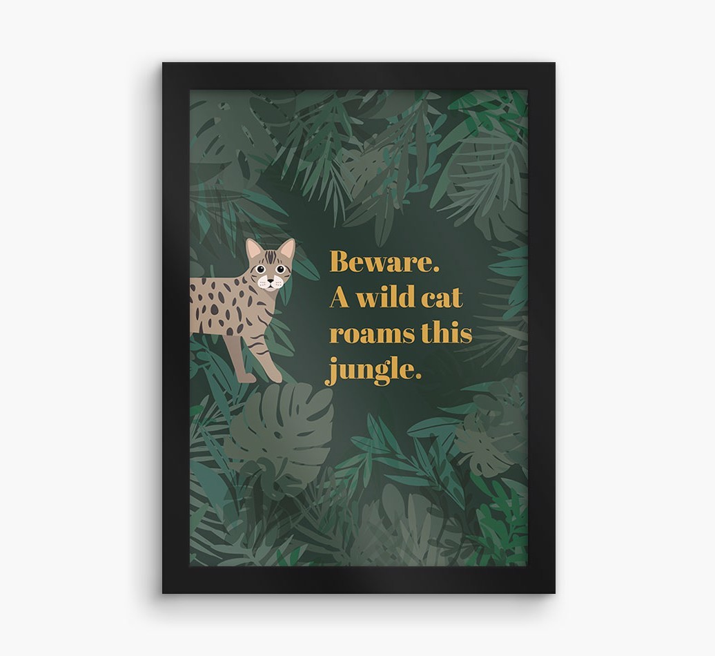'Wild Cat' - Personalised {breedCommonName} Framed Print