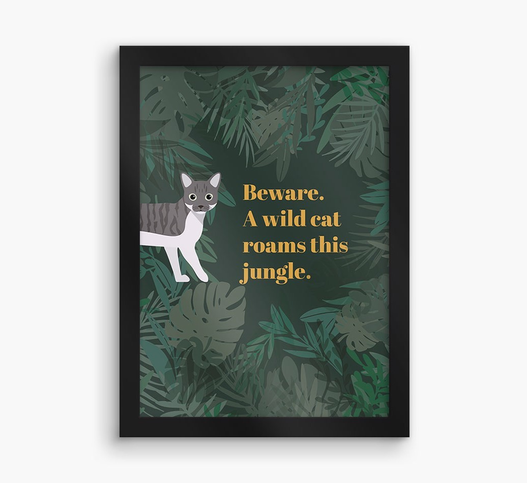 'Wild Cat' - Personalised {breedCommonName} Framed Print