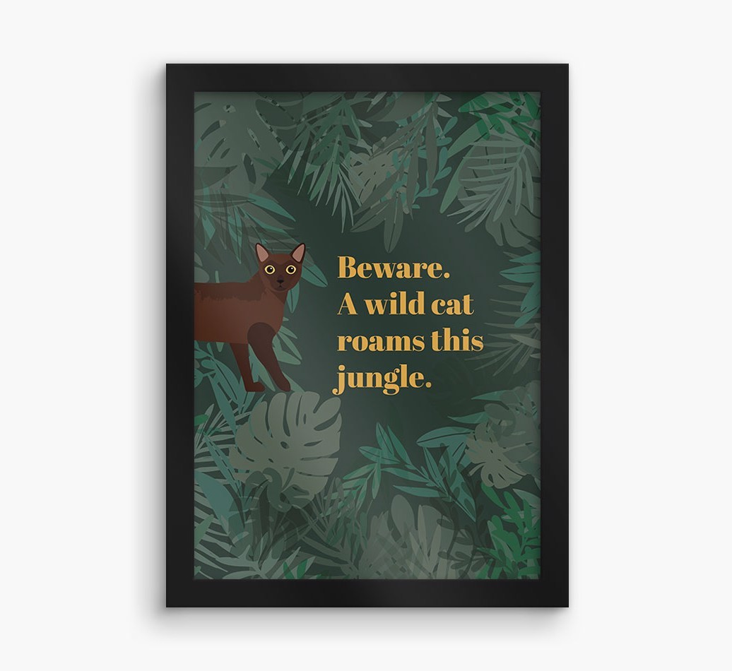 'Wild Cat' - Personalised {breedCommonName} Framed Print