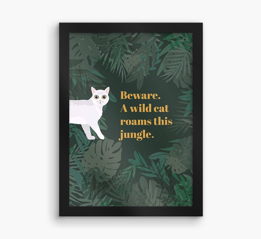 'Wild Cat' - Personalised {breedCommonName} Framed Print