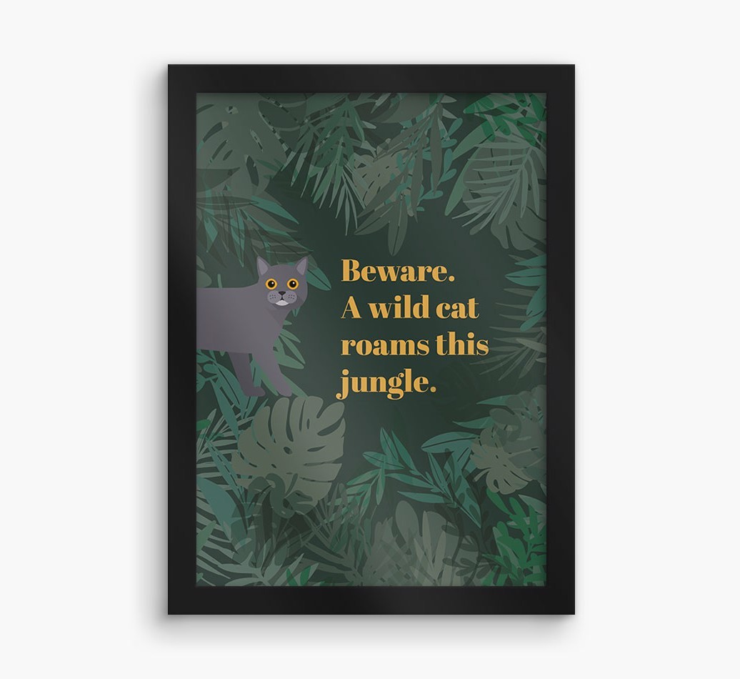 'Wild Cat' - Personalised {breedCommonName} Framed Print