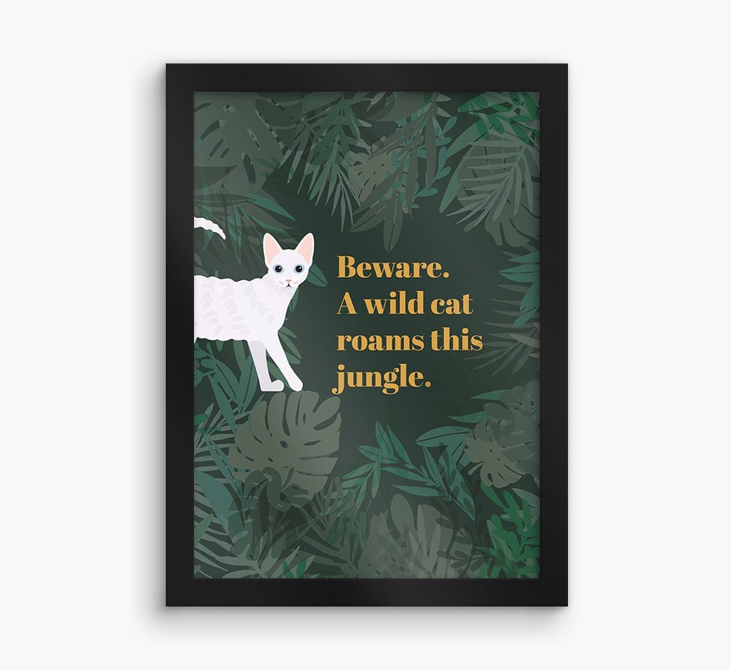 'Wild Cat' - Personalised {breedCommonName} Framed Print