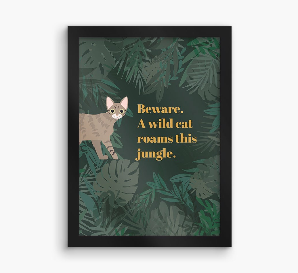 'Wild Cat' - Personalised {breedCommonName} Framed Print