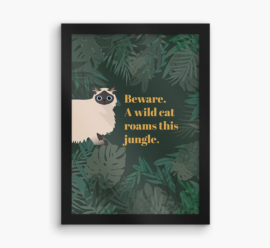 'Wild Cat' - Personalised {breedCommonName} Framed Print