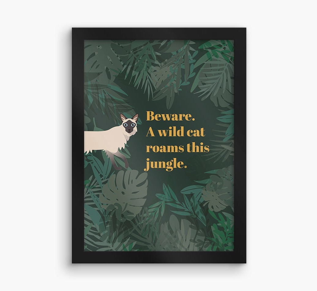 'Wild Cat' - Personalised {breedCommonName} Framed Print