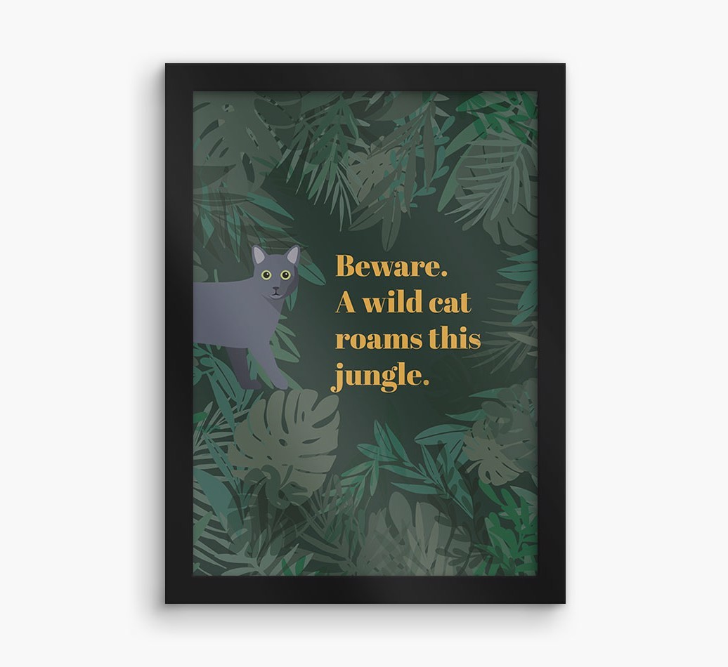 'Wild Cat' - Personalised {breedCommonName} Framed Print