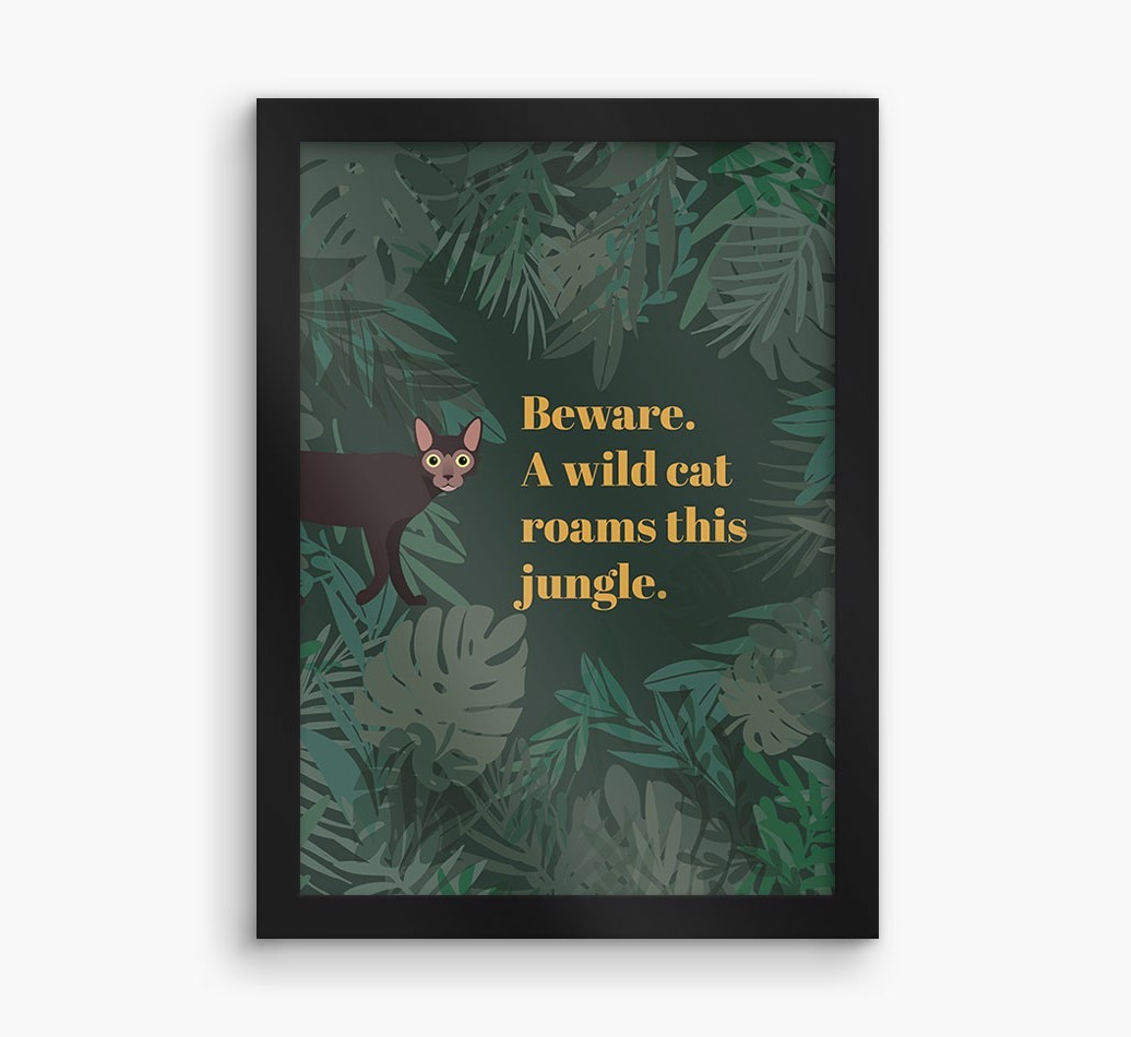 'Wild Cat' - Personalised {breedCommonName} Framed Print
