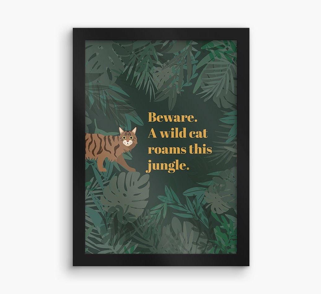 'Wild Cat' - Personalised {breedCommonName} Framed Print