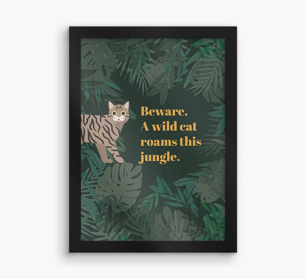 'Wild Cat' - Personalised {breedCommonName} Framed Print