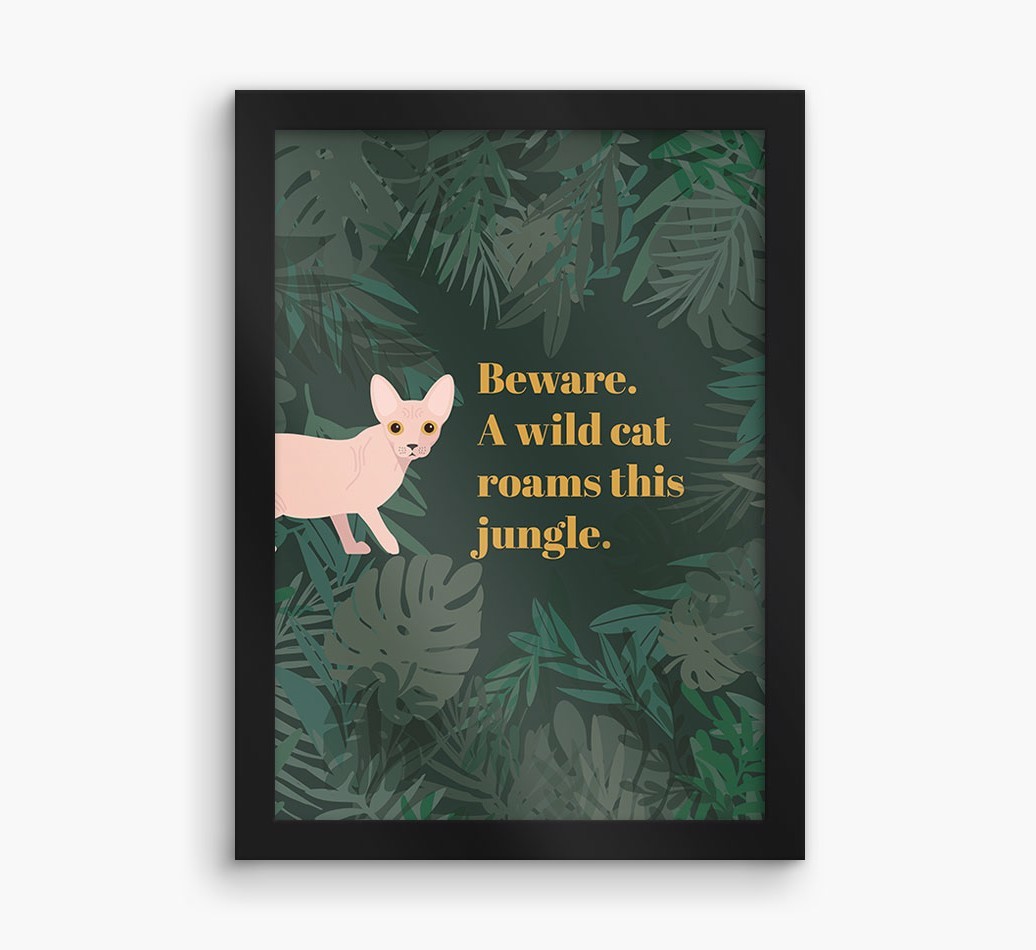 'Wild Cat' - Personalised {breedCommonName} Framed Print