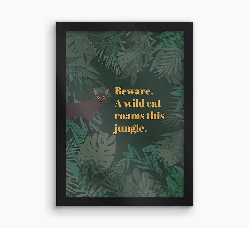 'Wild Cat' - Personalised {breedCommonName} Framed Print