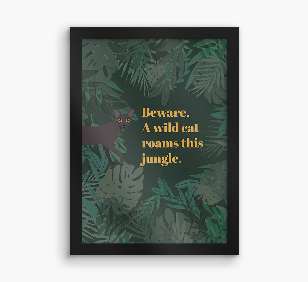 'Wild Cat' - Personalised {breedCommonName} Framed Print