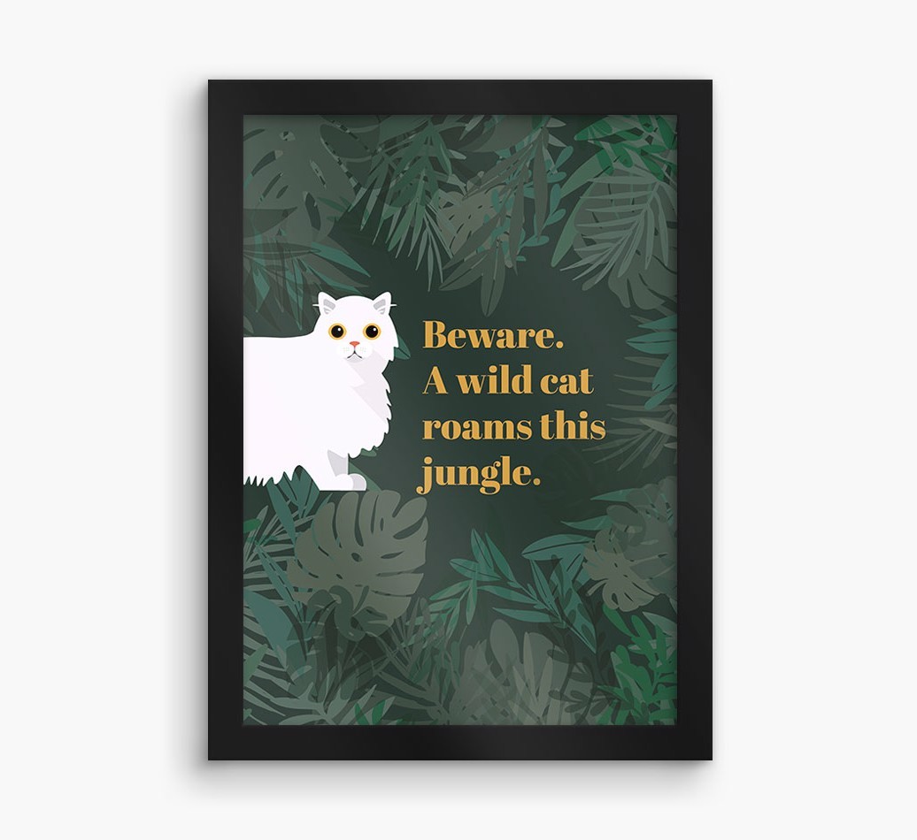 'Wild Cat' - Personalised {breedCommonName} Framed Print