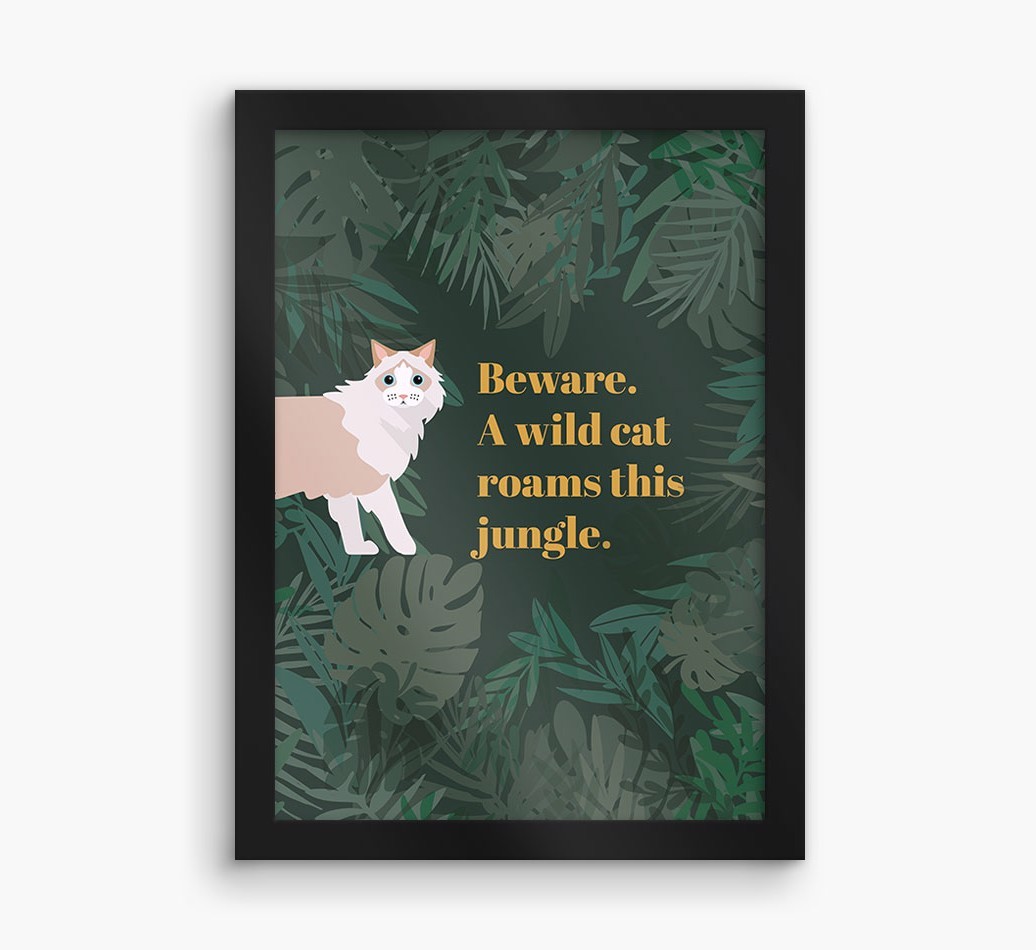 'Wild Cat' - Personalised {breedCommonName} Framed Print