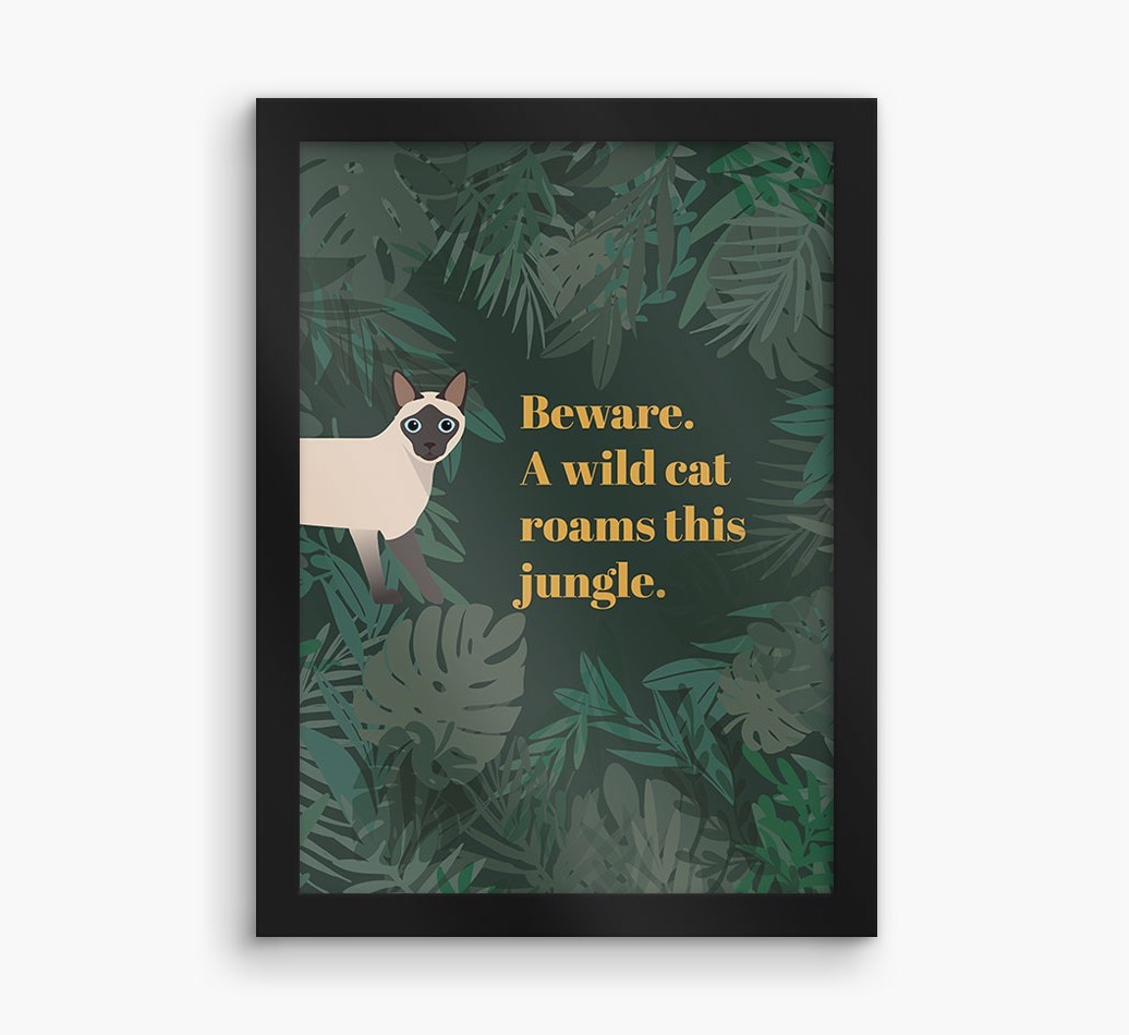 'Wild Cat' - Personalised {breedCommonName} Framed Print