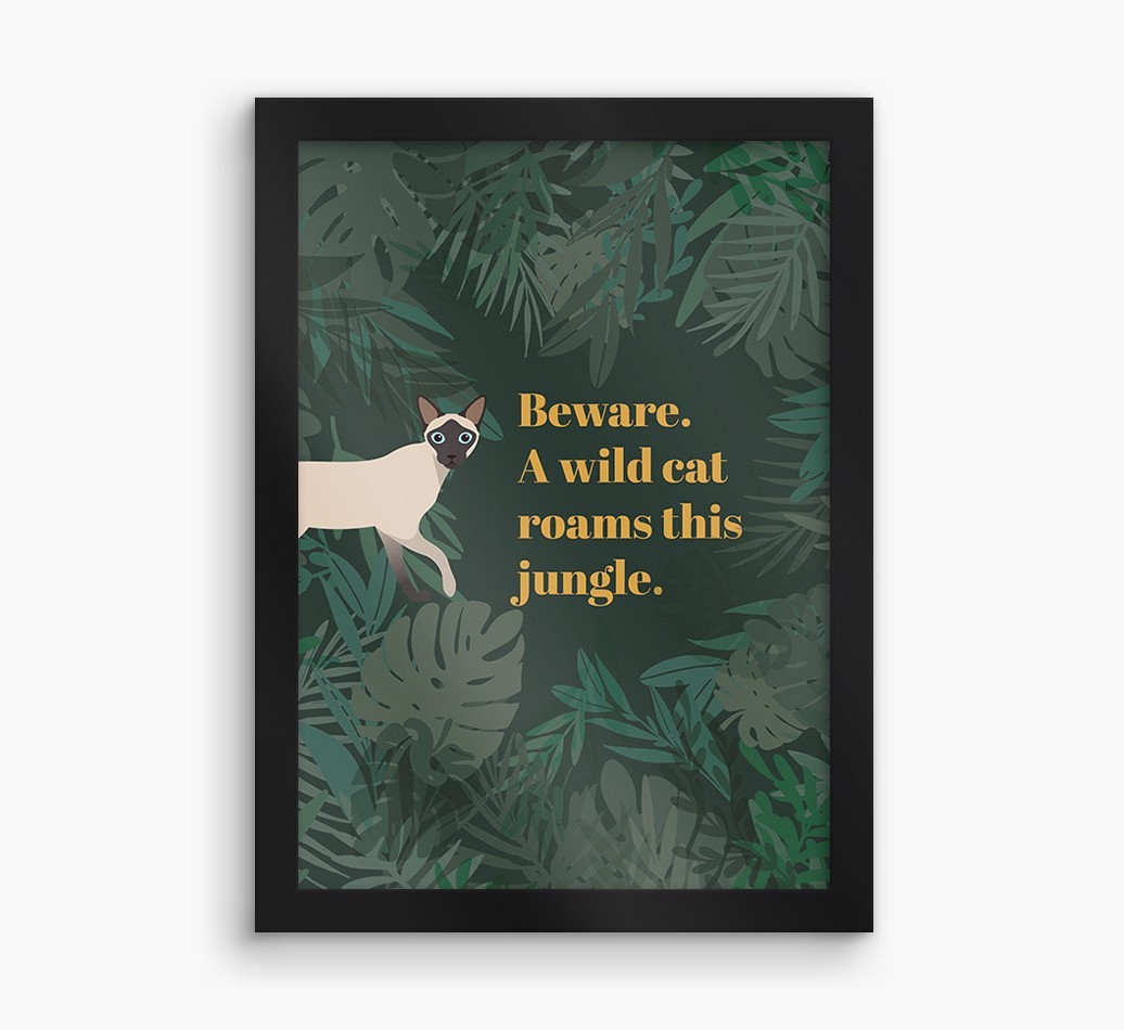 'Wild Cat' - Personalised {breedCommonName} Framed Print