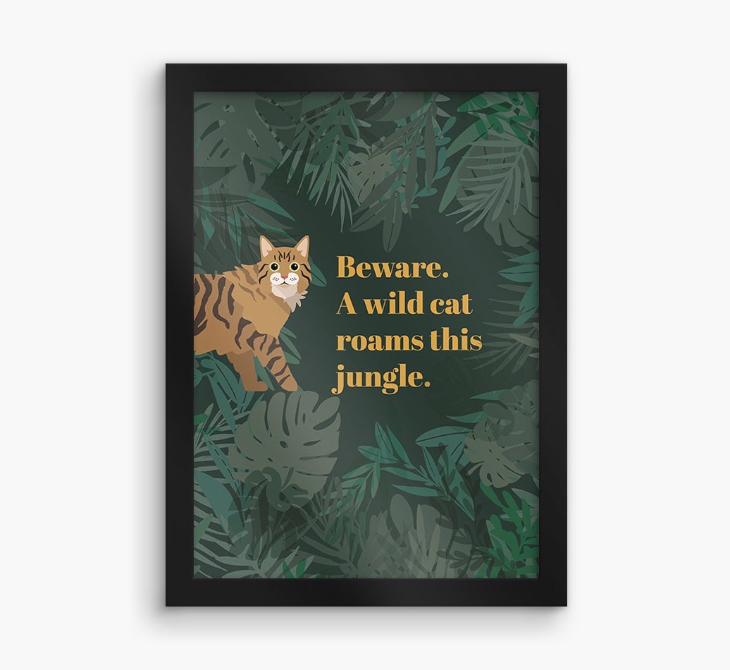 'Wild Cat' - Personalised {breedCommonName} Framed Print