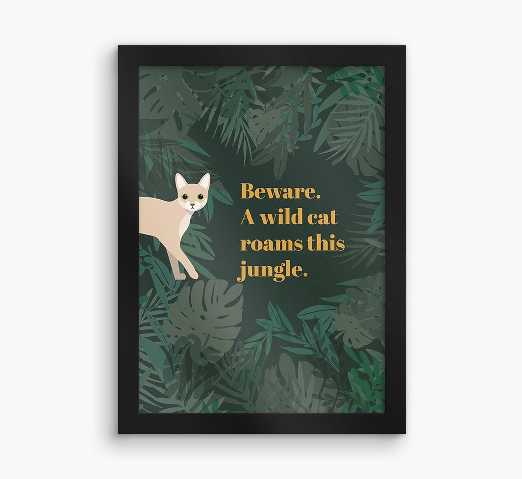 'Wild Cat' - Personalised {breedCommonName} Framed Print
