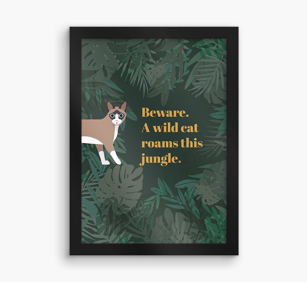 'Wild Cat' - Personalised {breedCommonName} Framed Print