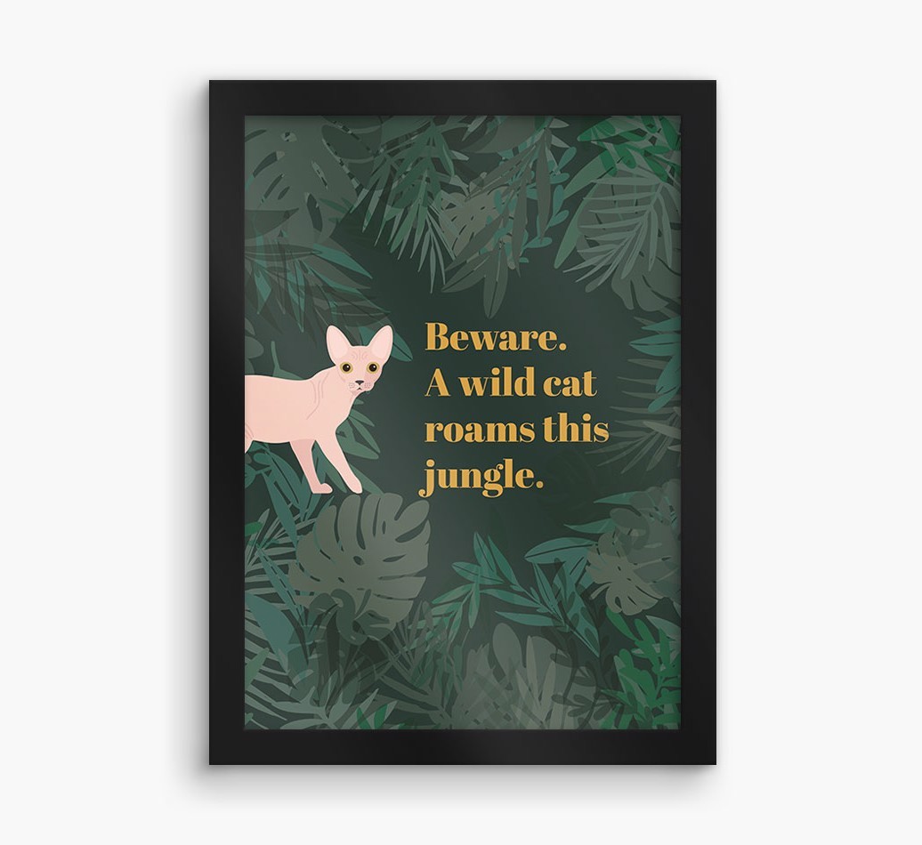 'Wild Cat' - Personalised {breedCommonName} Framed Print