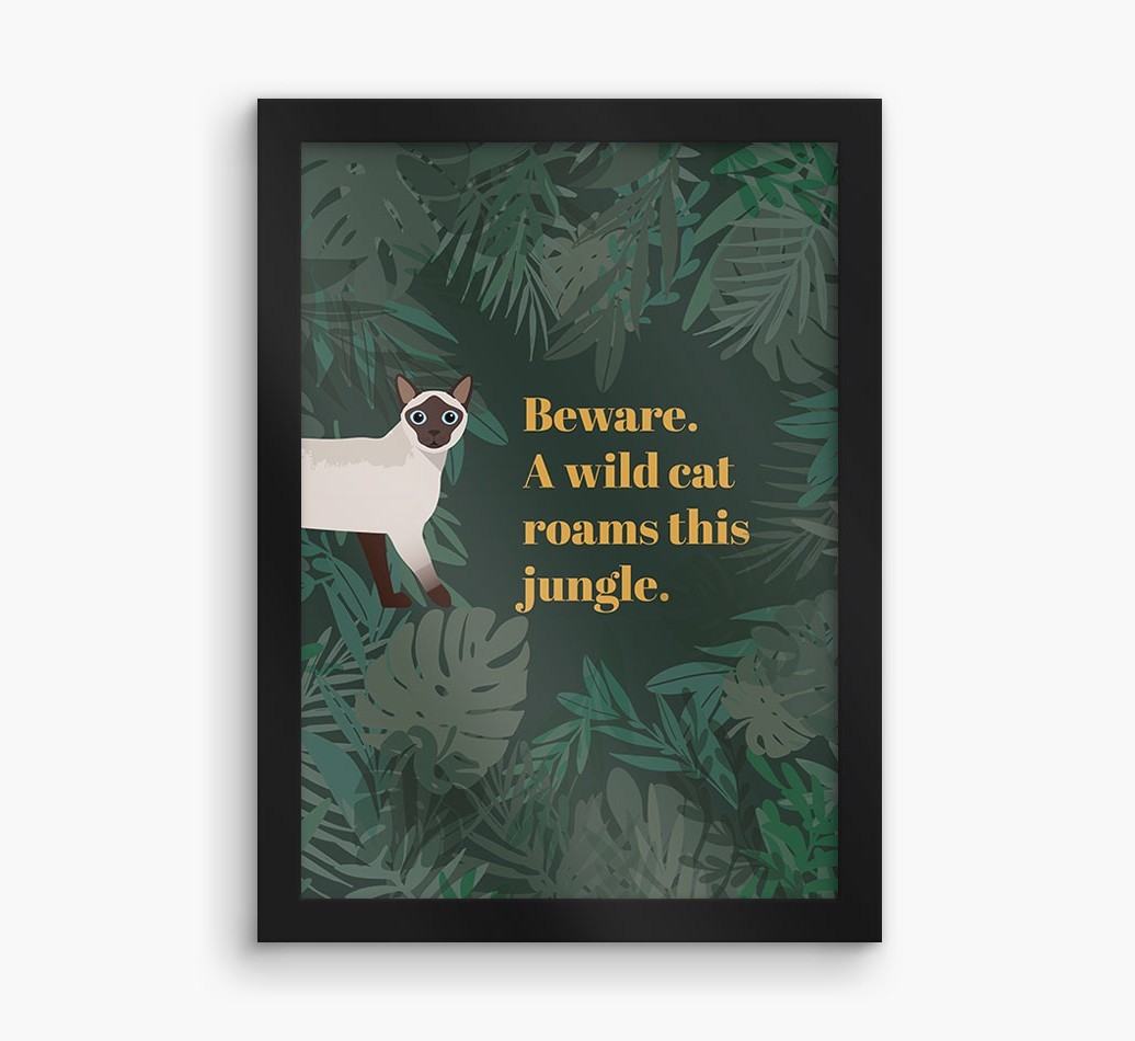 'Wild Cat' - Personalised {breedCommonName} Framed Print